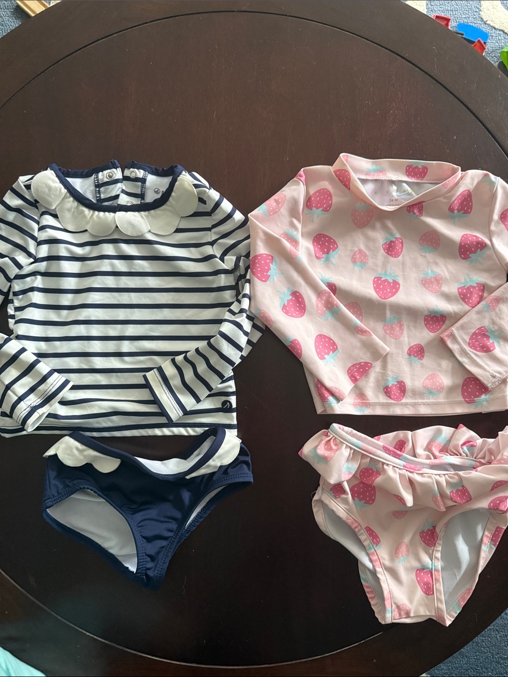 Sperry Kids Navy & White Striped Long-Sleeve Rash Guard Set